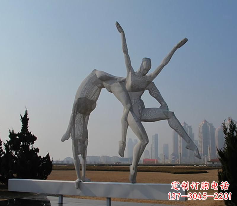 公园不锈钢体操运动雕塑