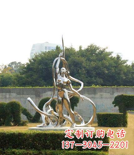 跳丝带魅力少女铜雕 跳丝带魅力少女铜雕