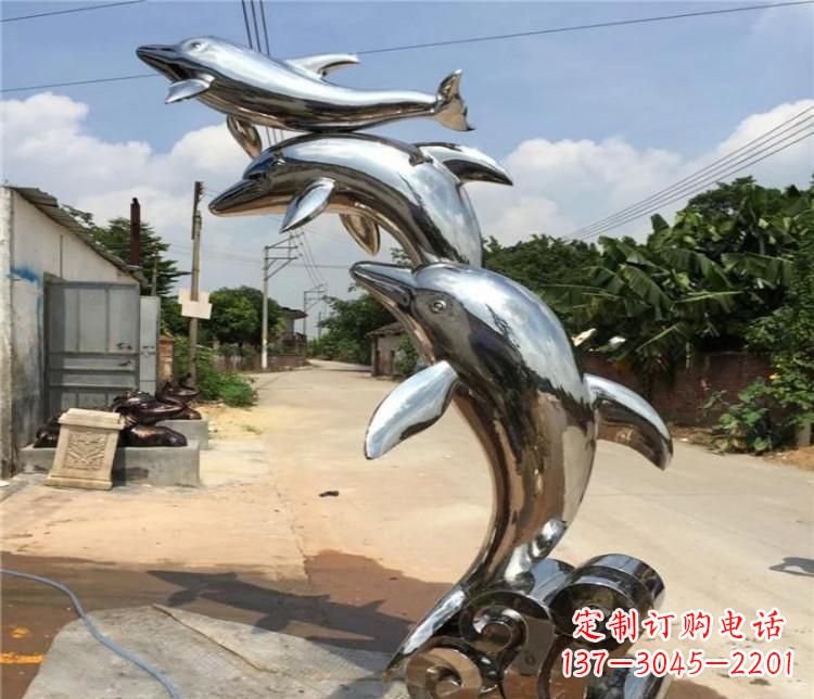 海豚雕塑 - 公园/不锈钢/跳跃/海豚 海豚雕塑 - 公园/不锈钢/跳跃/海豚