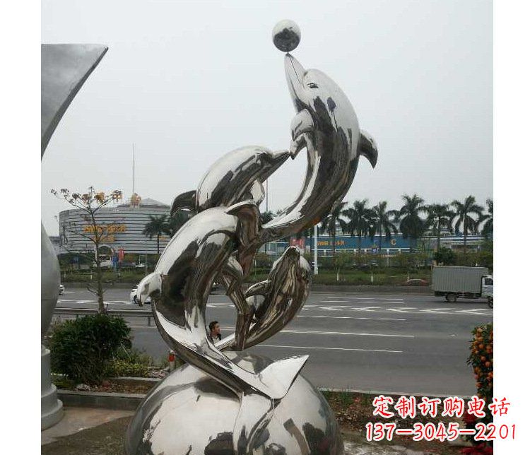 海豚雕塑 - 公园/不锈钢/跳跃/海豚 海豚雕塑 - 公园/不锈钢/跳跃/海豚