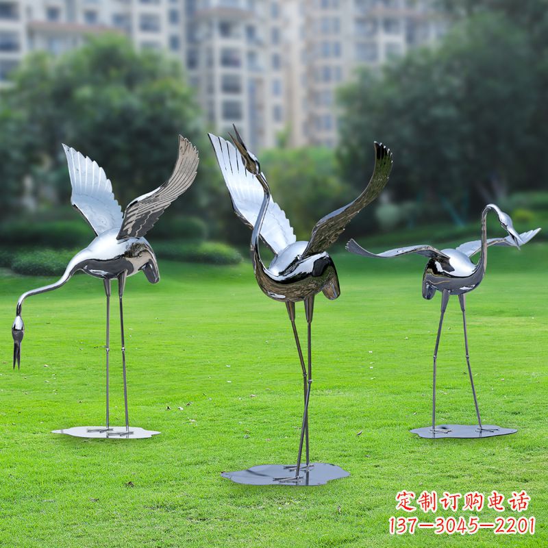 仙鹤雕塑 - 公园/不锈钢/仙鹤/摆件 仙鹤雕塑 - 公园/不锈钢/仙鹤/摆件