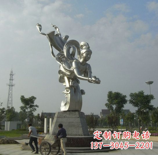 公园不锈钢仙女雕塑