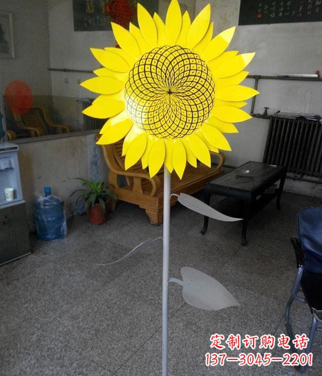 公园不锈钢向日葵景观雕塑 (2)