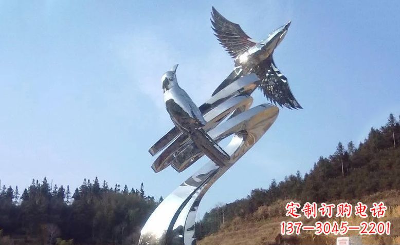 公园不锈钢小鸟雕塑