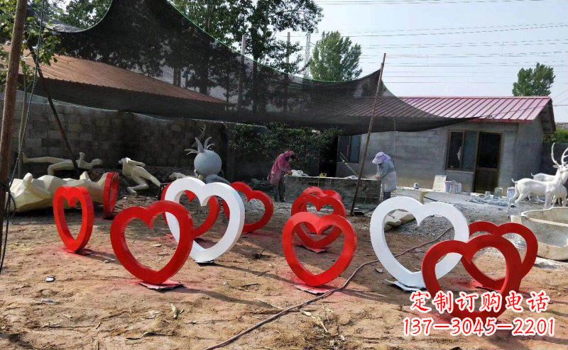 公园不锈钢心形景观雕塑 (2)