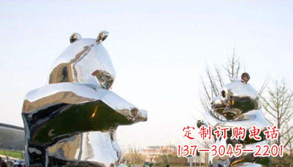公园不锈钢熊雕塑