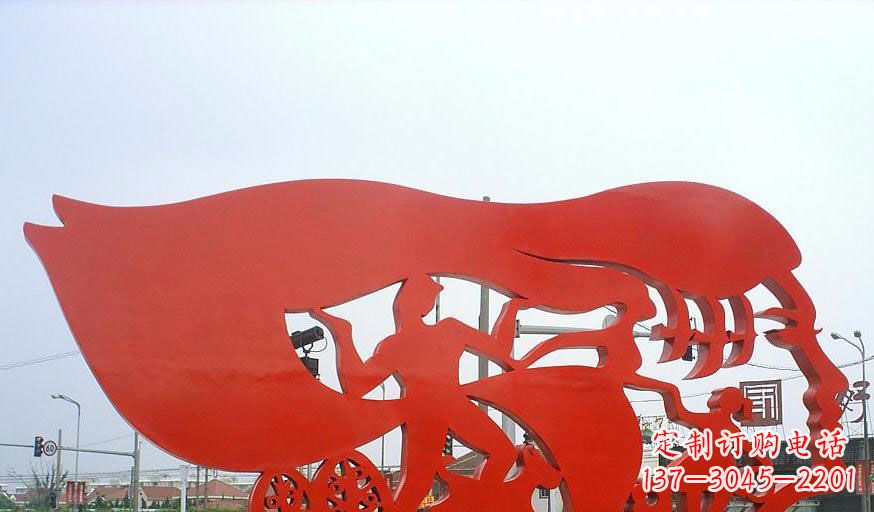 公园不锈钢一家三口剪影人物雕塑