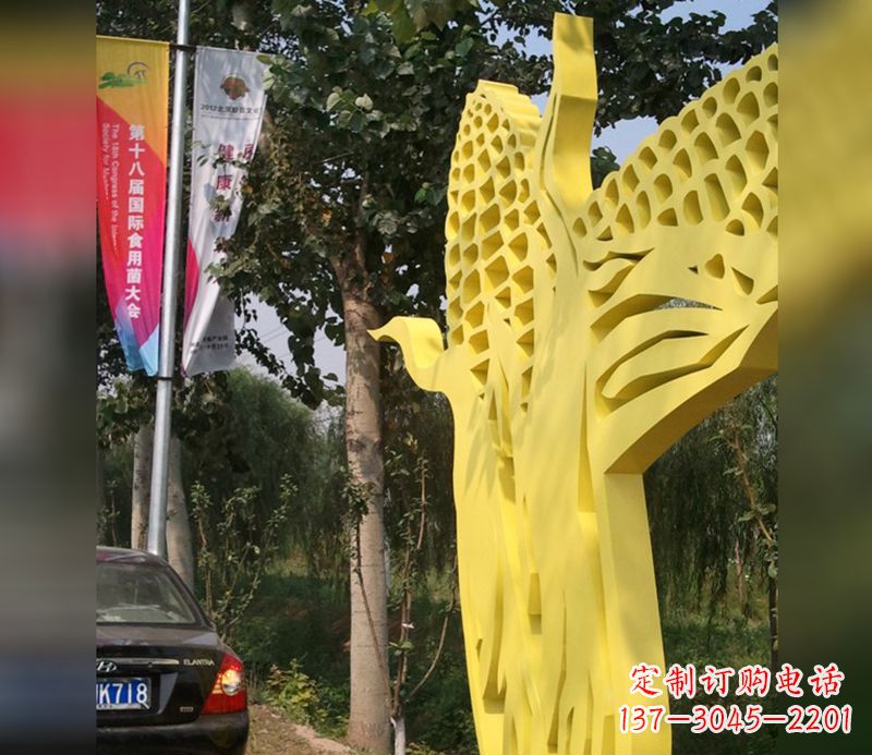 公园不锈钢玉米景观雕塑