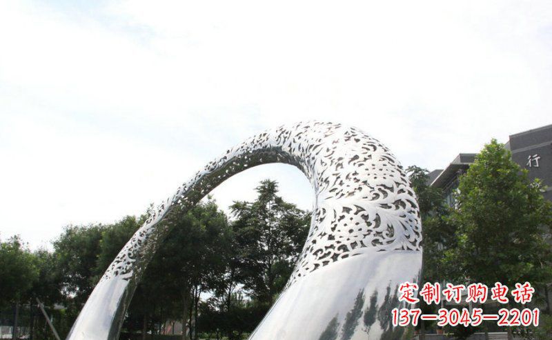 公园不锈钢圆形拱门雕塑