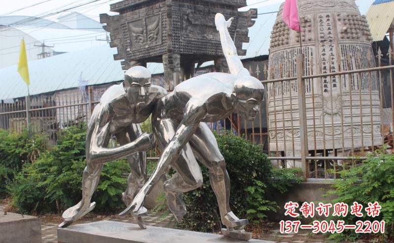 公园不锈钢运动滑冰雕塑