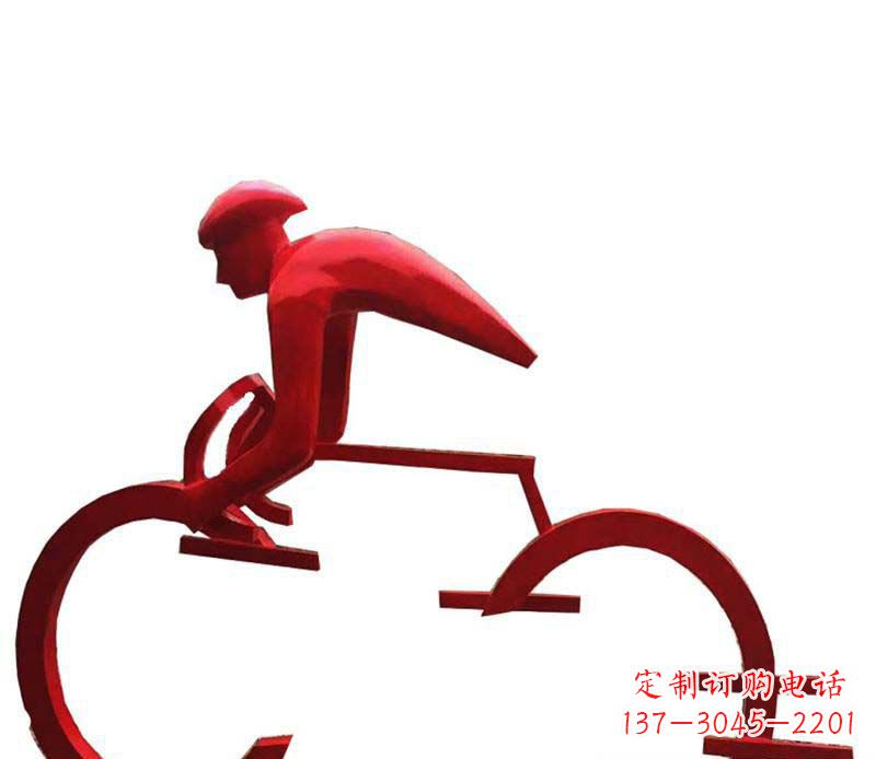 公园不锈钢运动自行车景观雕塑