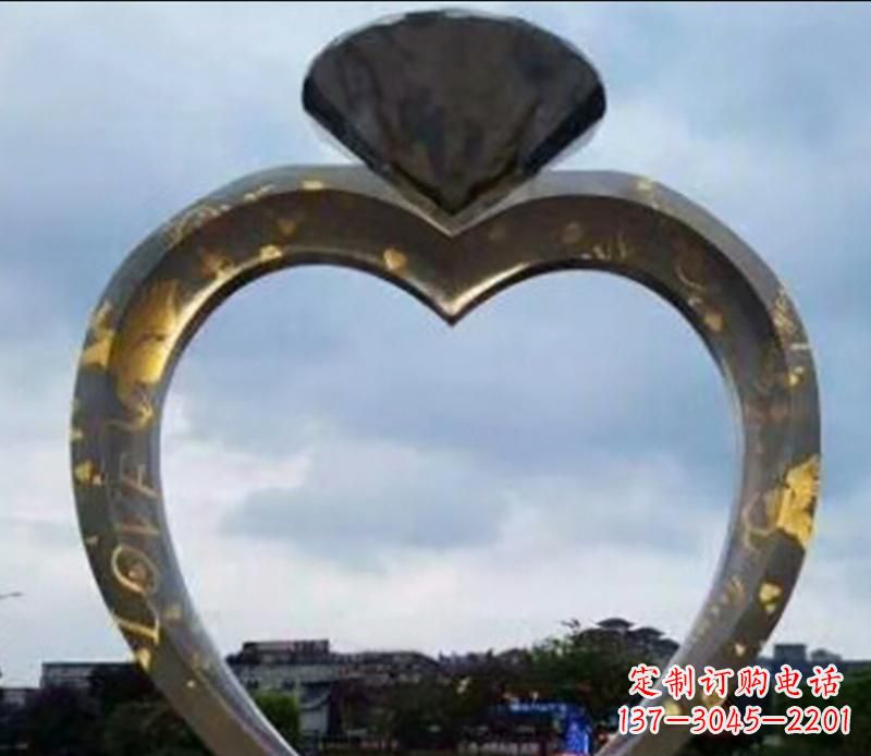 公园不锈钢钻石戒指景观雕塑
