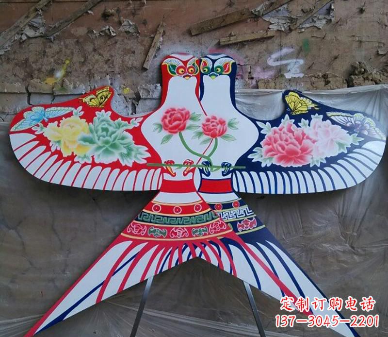 公园彩色不锈钢仿真风筝雕塑