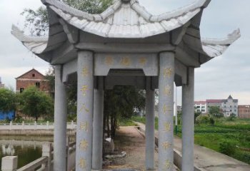 仿古大理石凉亭雕塑-公园园林石雕亭子