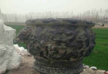 仿古圆形水缸石雕