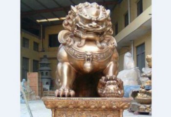 精致装饰型汇丰狮子铜雕塑