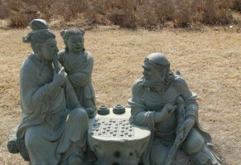 八仙下棋铜雕塑