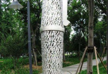 公园和空间绚丽抽象钢笔雕塑