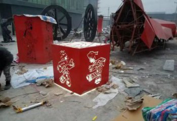 高品质不锈钢皮影戏人物雕塑