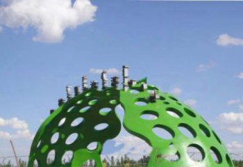 约克公园不锈钢镂空半圆拱门雕塑