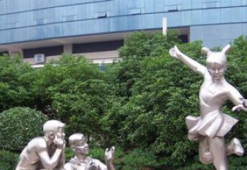 优质不锈钢学生人物雕塑