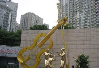 不锈钢演奏大提琴雕塑