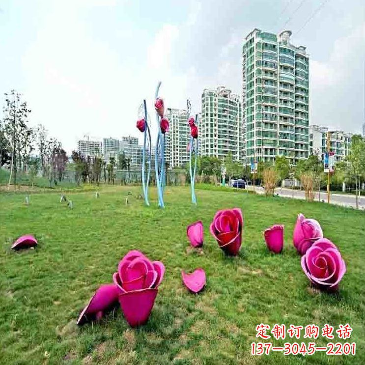 中领雕塑不锈钢玫瑰雕塑 中领雕塑不锈钢玫瑰雕塑