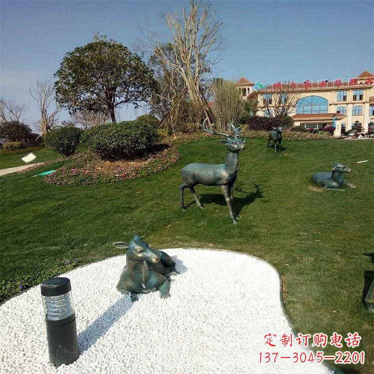 公园草坪动物雕塑摆件铜雕鹿