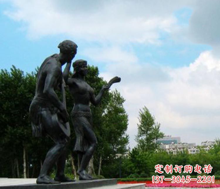 公园唱歌跳舞的人物铜雕