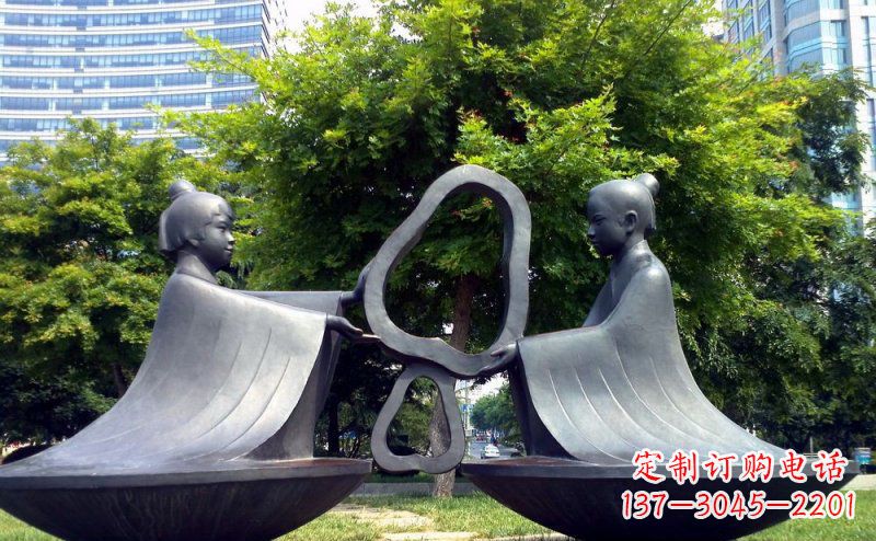 公园抽象孔融让梨景观铜雕