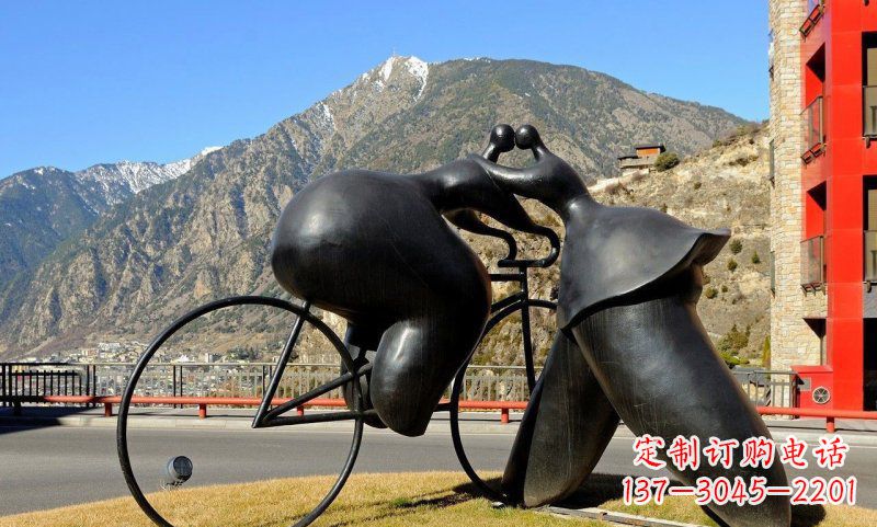 铸铁自行车雕塑 铸铁自行车雕塑