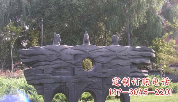 公园抽象战士人物铜雕