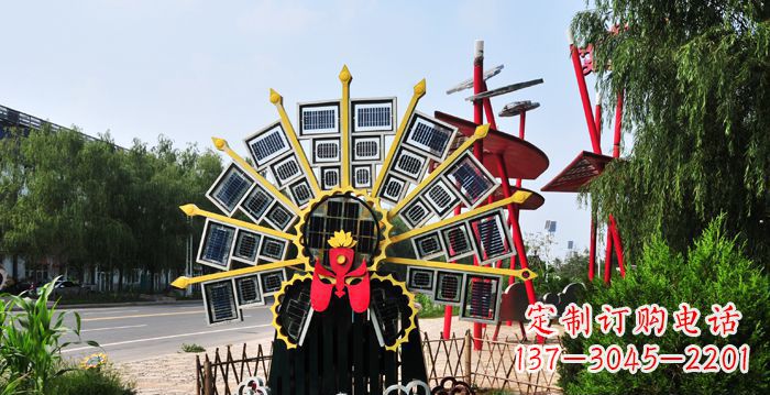 公园彩色不锈钢太阳神脸谱雕塑