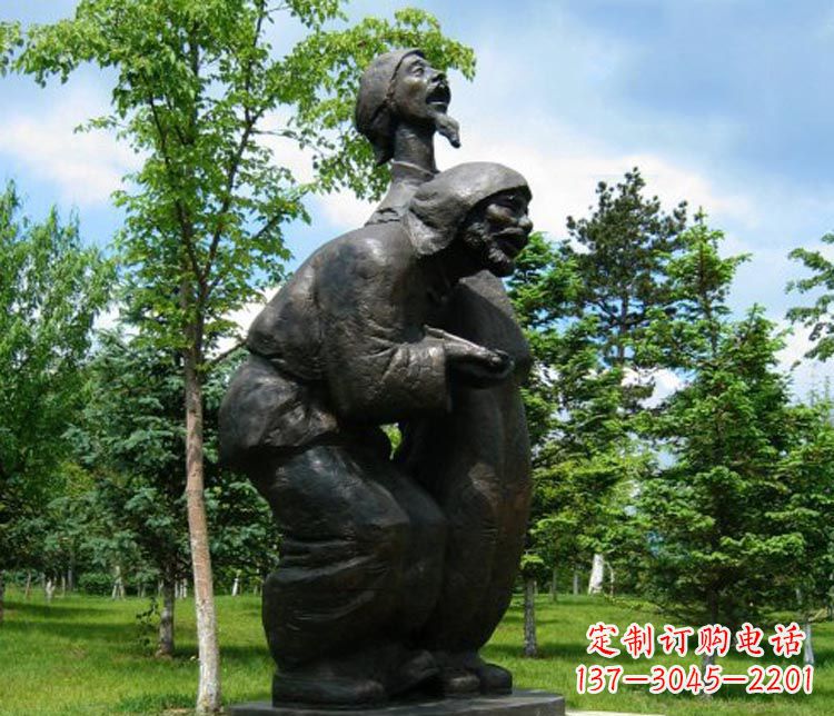 公园唱歌的陕西人物铜雕
