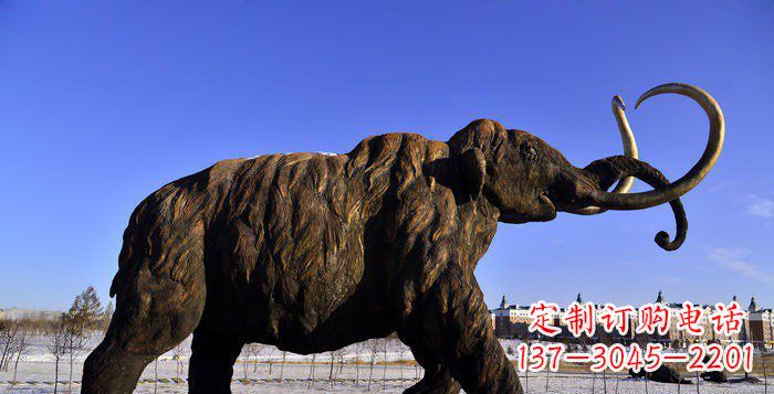 公园抽象大象动物铜雕 (2)