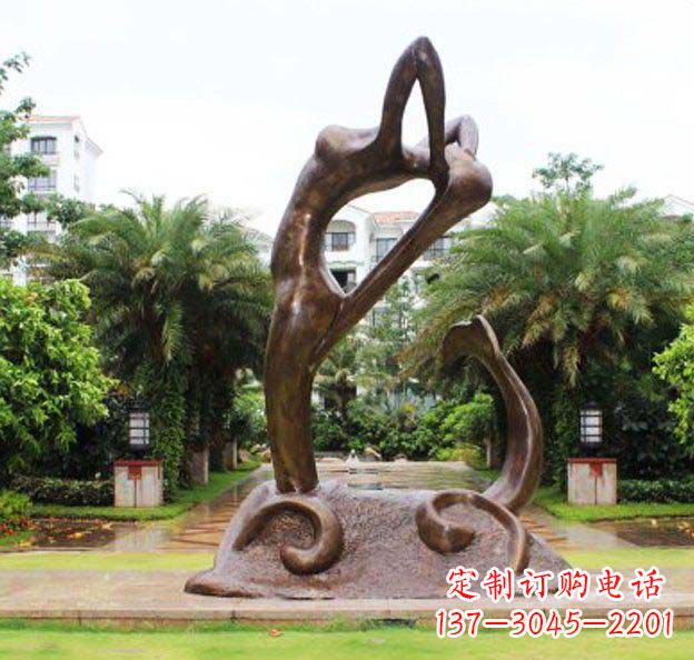 公园抽象美人鱼景观铜雕