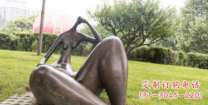 公园抽象女人景观铜雕