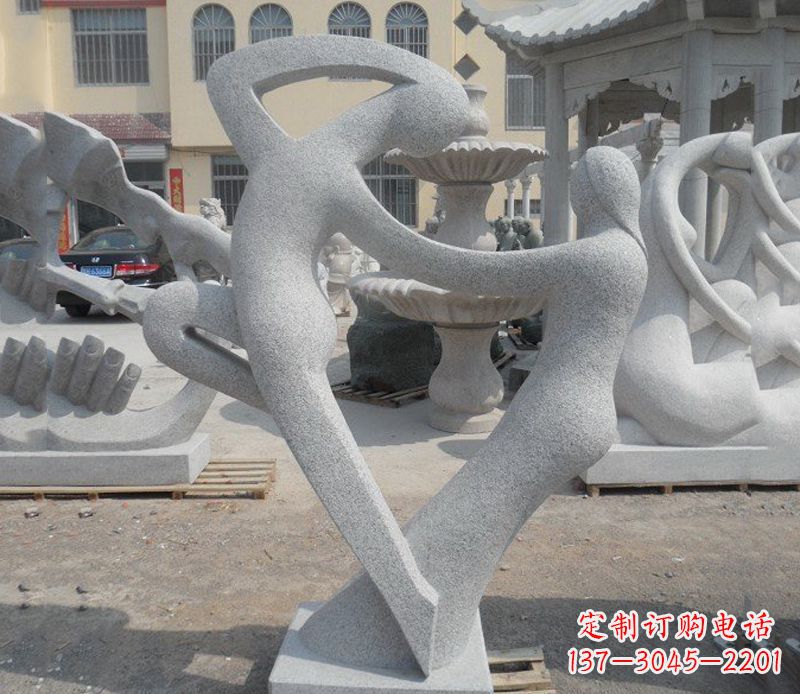 公园抽象情侣小品雕塑