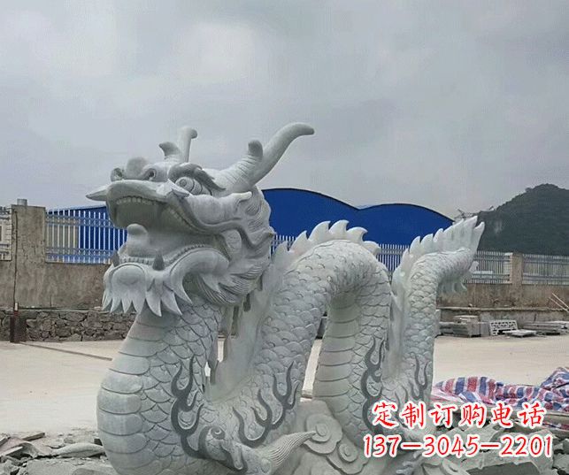 公园大理石生肖龙景观石雕 (2)