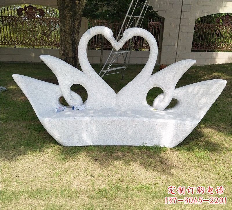 公园大理石天鹅座椅