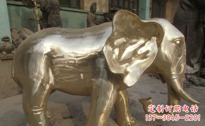 公园大象动物铜雕_2