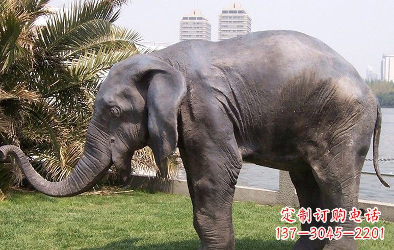 公园大象铜雕塑