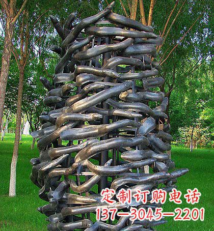 公园带鱼群铜雕