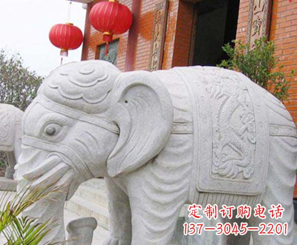 公园动物大理石大象石雕