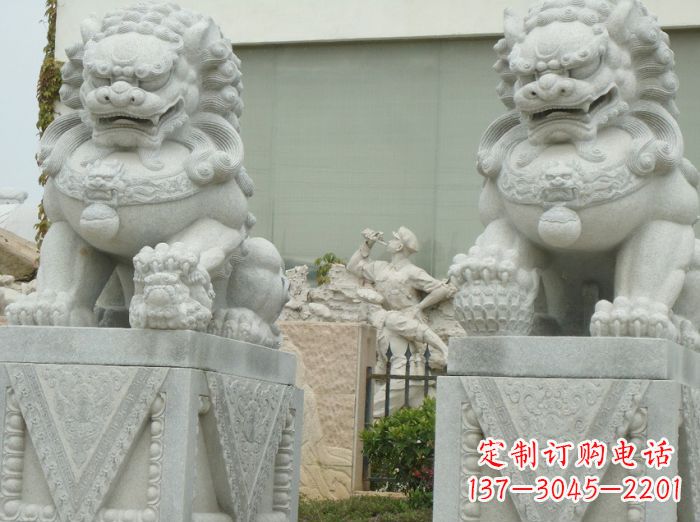 公园动物大理石狮子石雕 (5)
