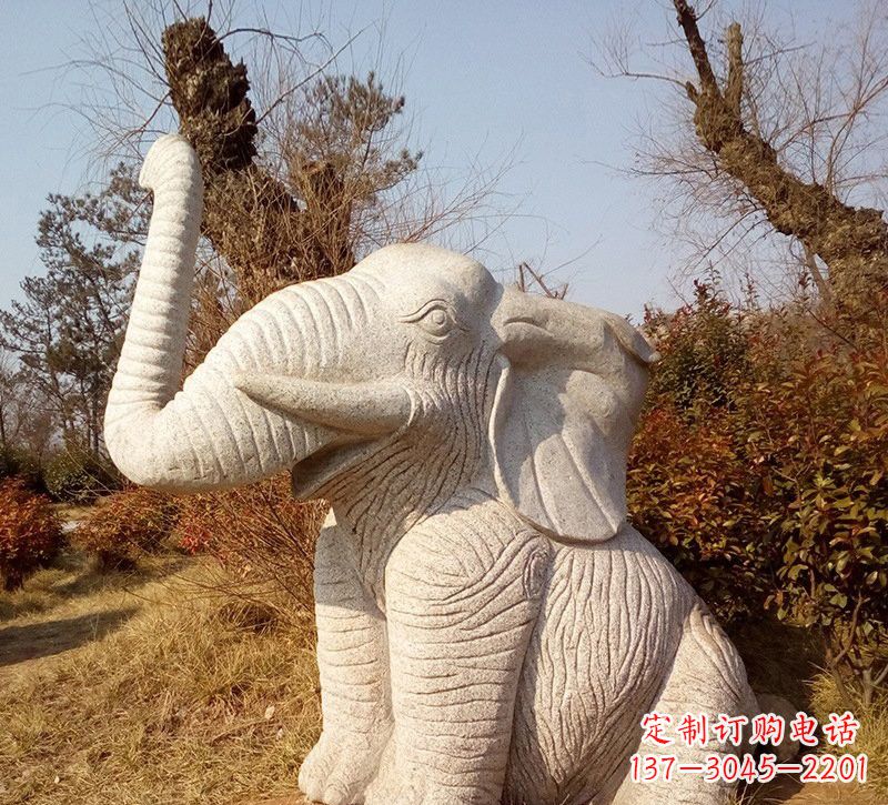 公园动物大象石雕
