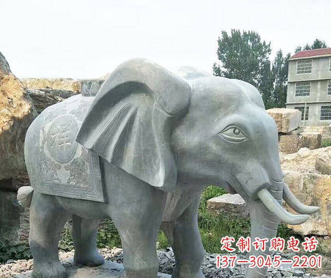 公园动物仿古大象石雕