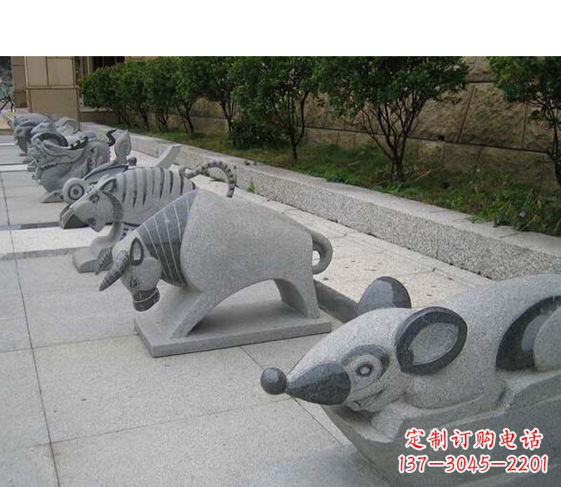 公园动物雕塑十二生肖石雕