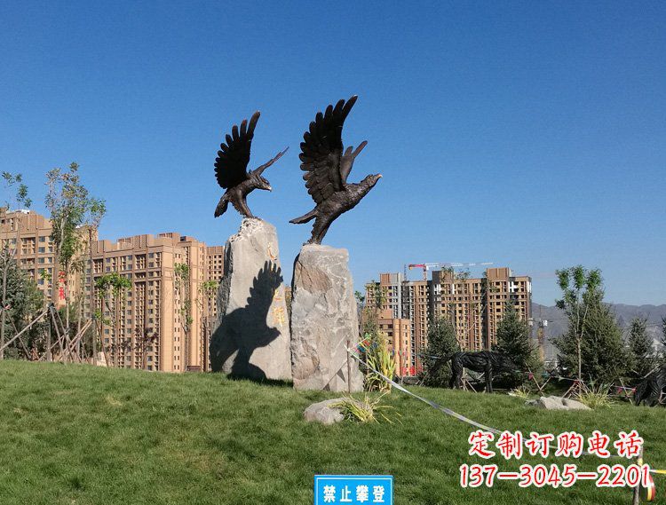 公园动物老鹰铜雕