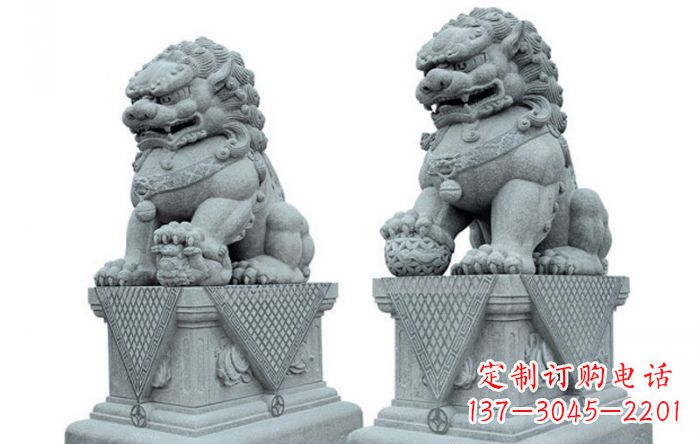 公园动物青石狮子石雕